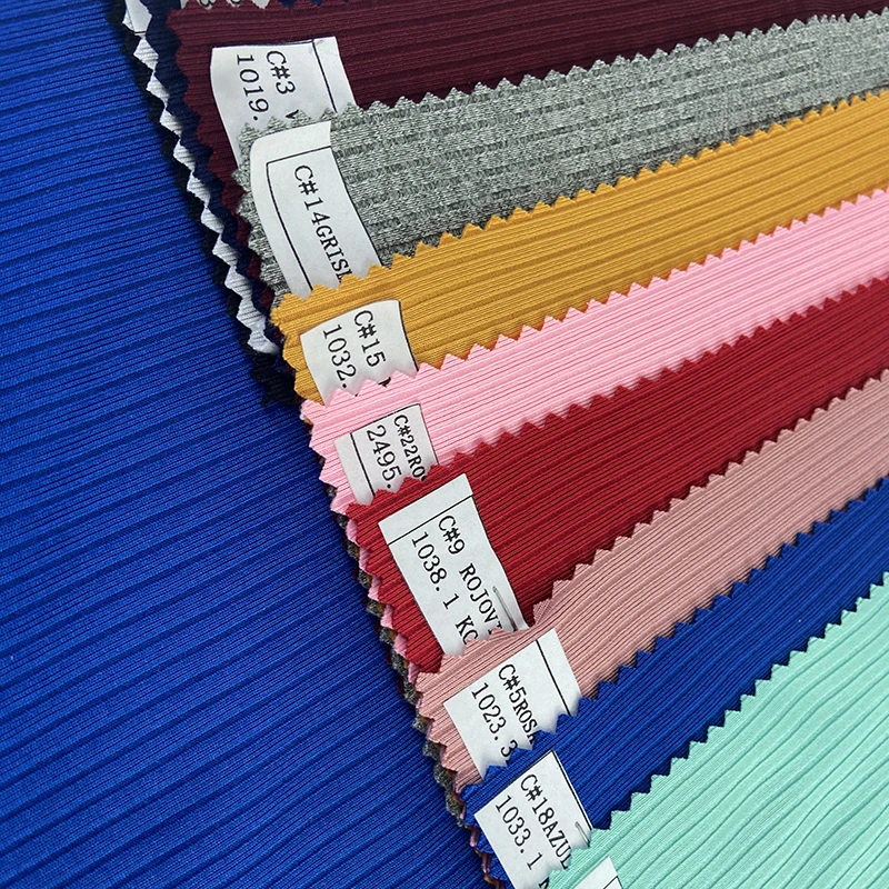 RIB 4x2 READY GOODS WITH BRUSHING BACK SIDE FABRIC 14TON 100% Polyester Span GOOD QUALITY  for Women Garment