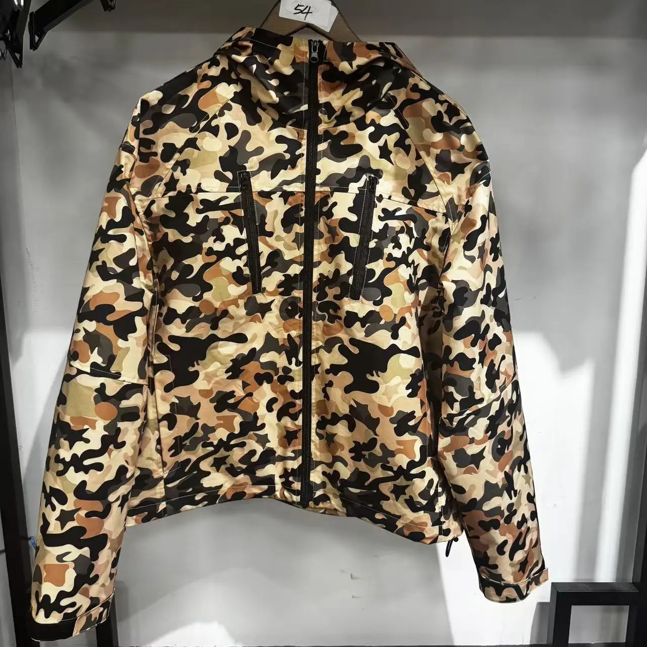 Custom Crystal Glitter Gemstone Diamond Camouflage Camo Graphic Print Embroidered Zip up Acid Wash Rhinestone Jacket Hoodies Men gallery 2
