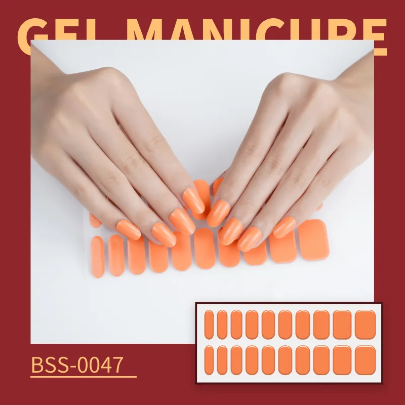 Semi Cured Uv Gel Nail Stickers 20 Real Gel Nail Polish Adhesive Full ...