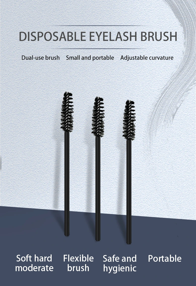 Customized Label Disposable Use Plastic Eyelash Mascara Brush For