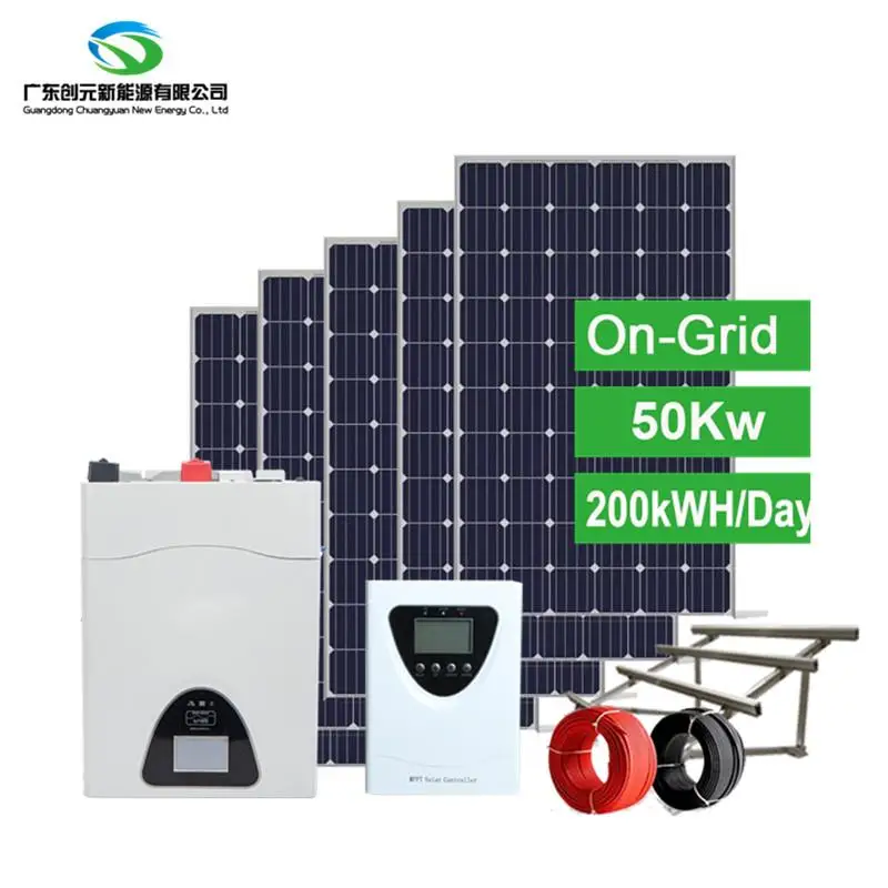 Hotsale Grid Tie Solar System 50kw 100kw 500kw Balcony Solar System Panel Solar