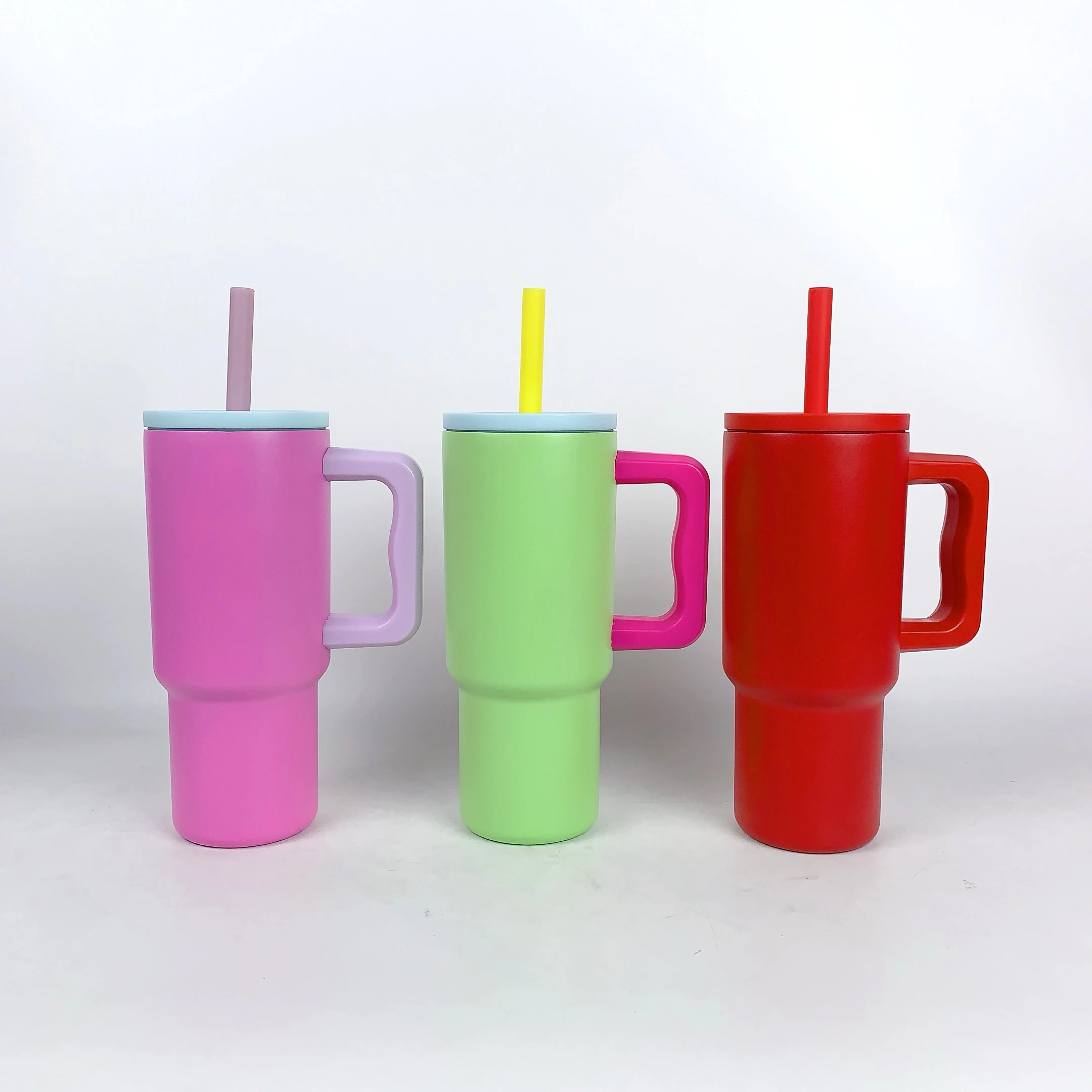 Us 24oz Stainless Steel Tumbler With Bpa Free Silicone Straw Travel Cup