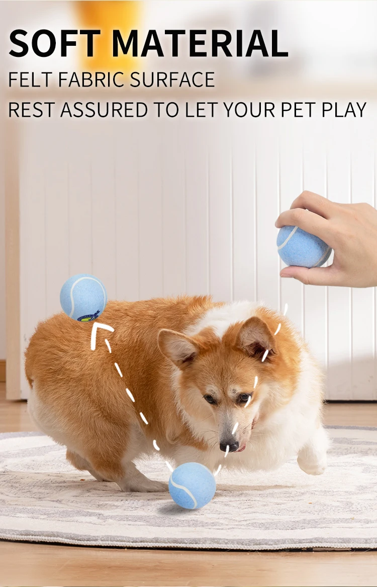 Eco-Friendly Throwing Dog Chew Toys Wholesale Rubber Pet Tennis Balls Interactive Dog Toy Ball