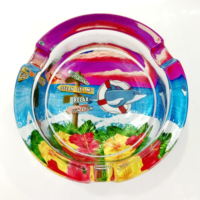 Wholesale Custom Design Logo Ash Tray Smokeless Round Pocket Glass Cigar Ashtray Buy Glass