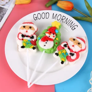 36g Christmas Lollipop Marshmallow Wholesale Soft Fruity Sweet Candy for Kids Halal Certified Snack Food Manufacturer