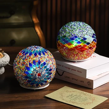 Cosmic Night Lights Turkiye Lights Children's pink Mosaic Lights Bedroom Living Room Bedside bar Desk Lamp Rotating Pop Art