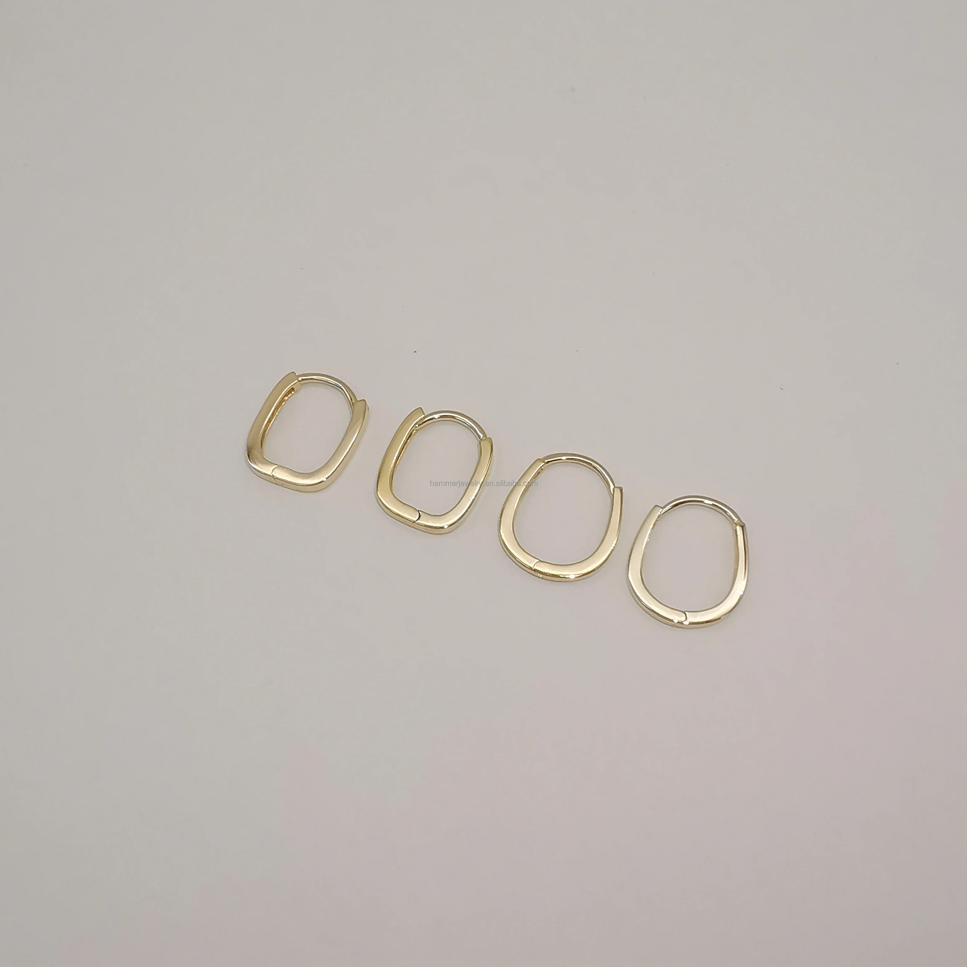 14k Real Gold Hoop Earrings Ear Fashion Charm Design 10mm Huggies