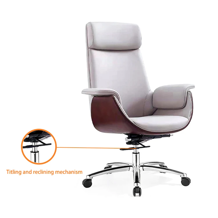 Gas Lift Staff Ergonomic Executive Swivel Leather Back Office Chair