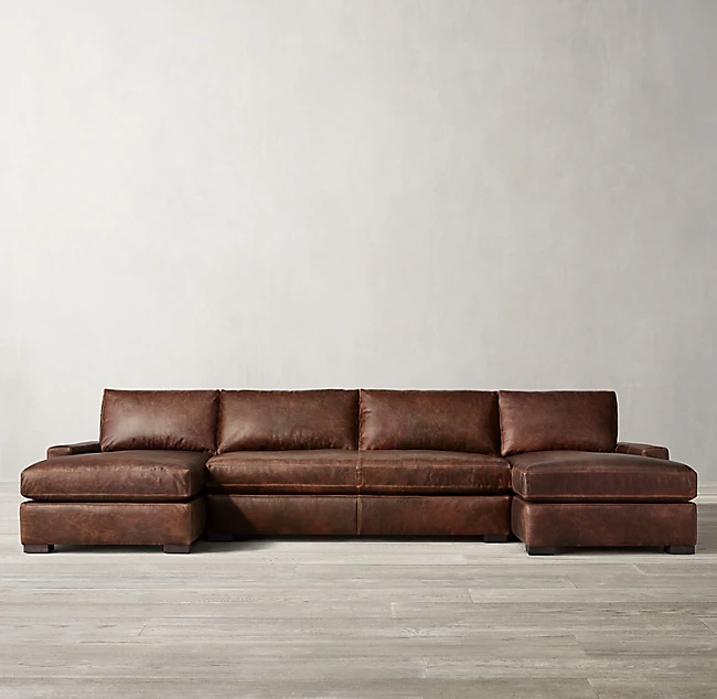 American style pure leather upholstery MAXWELL LEATHER CUSTOMIZABLE SECTIONAL SOFA Living room furniture corner sofa
