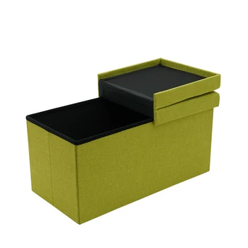 Space Saving Living Room Furniture Set Long Size Green Velvet Fabric Folding Storage Chair Bench Home Stool & Ottoman Wholesale