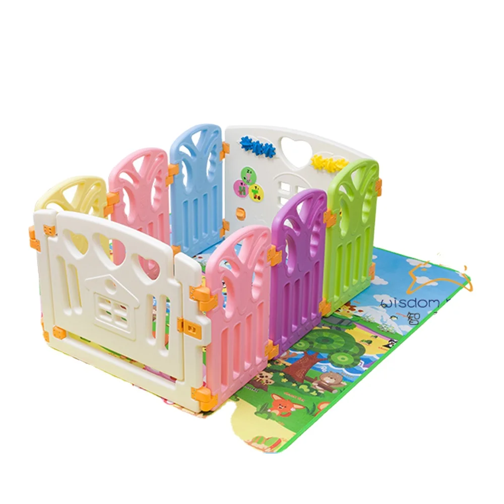 New Design of 8 Panels Colorful Folding Plastic Baby Playpen Baby Fence