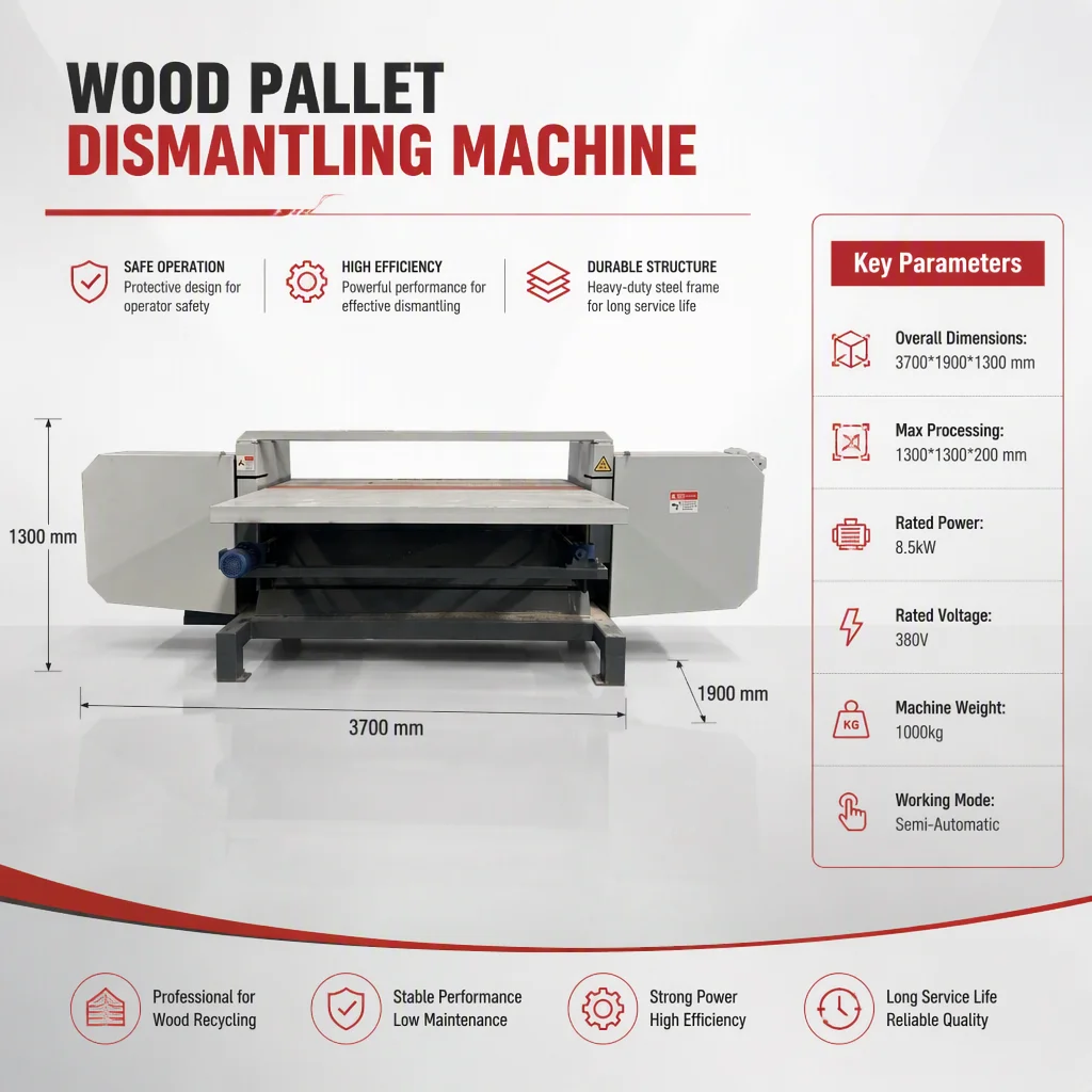 Wood Pallet Dismantling Machine Semi Automatic Wood Disassembly Equipment