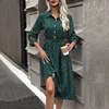 Trendy Women Clothes New Arrivals Women Print Roll Tab Sleeve Belted Shirt Dress
