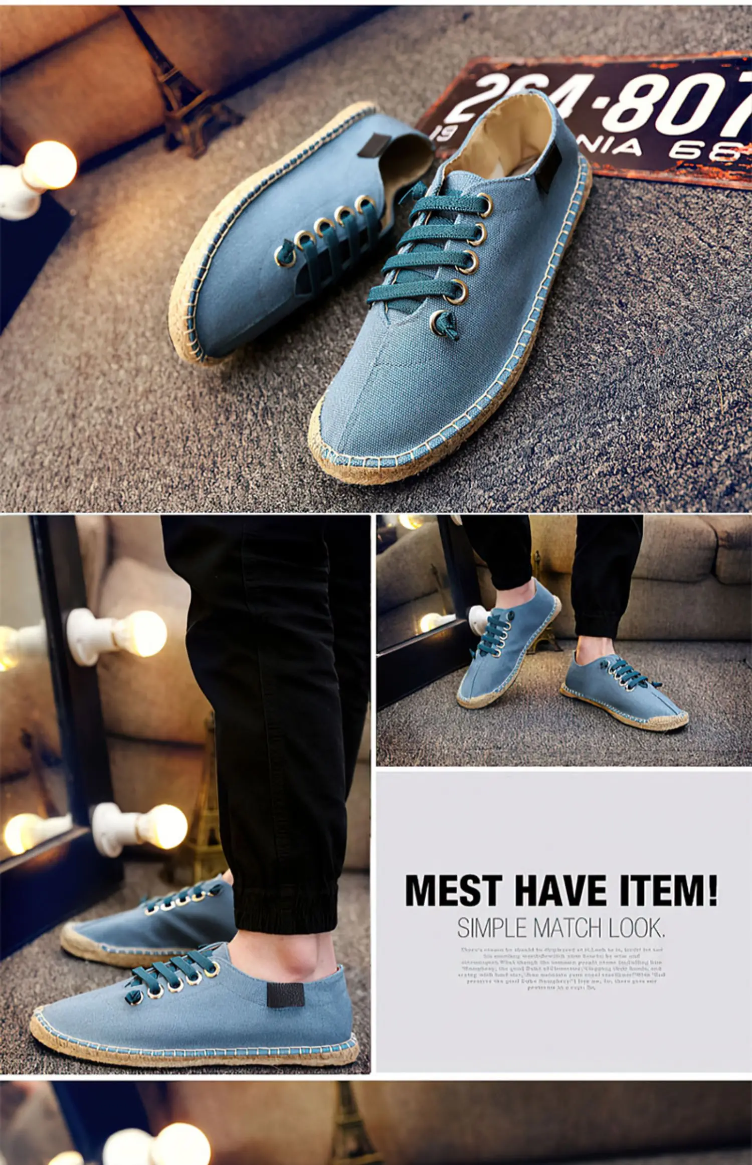 Hemp Rope Summer Tie Fisherman Shoes Men Shoe Breathable Men's Casual ...