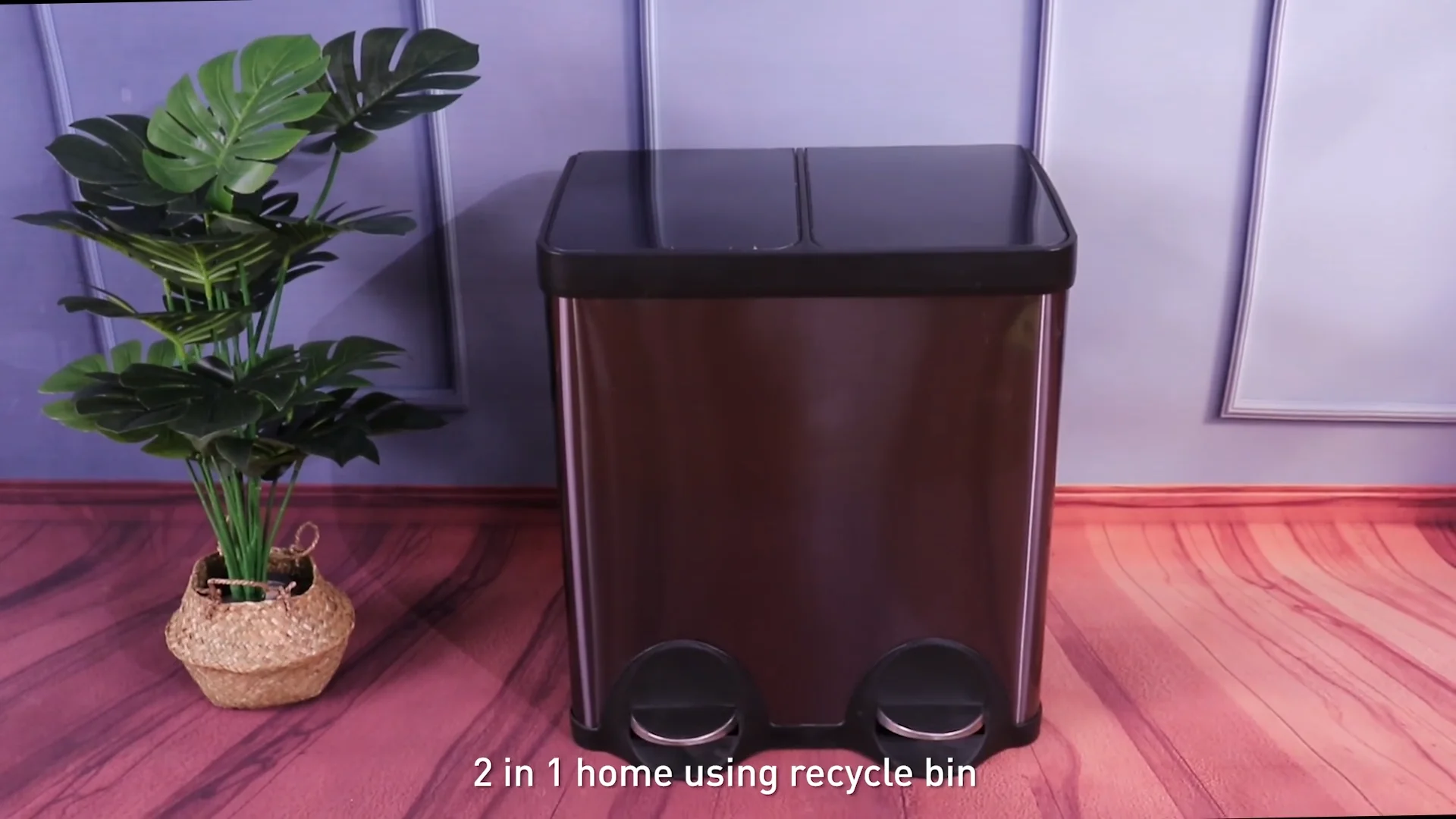 Popular Kitchen 2 In 1 Recycle Bins Garbage Bin Recycling Stainless   H910cc014605640a1a85eab1de9e839ebS 