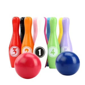 Customized Colorful Backyard Kids Wooden Outdoor Indoor Bowling Ball Game Toy Set Mini Wooden Tabletop Bowling Game Set