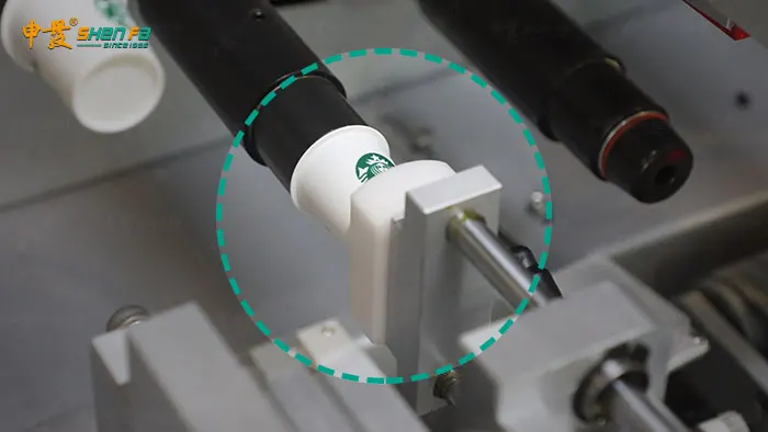 Full Automatic Silk Screen Printing Machine for Paper Cup Printing on Cylindrical Cone Disposable Cups at 50pcs/min