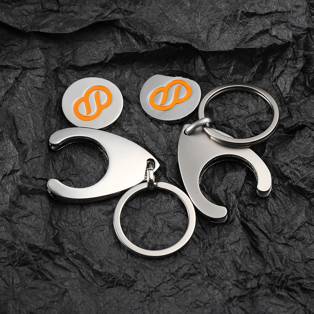 Locker Custom Design Metal Supermarket Trolly Coin Token Chip Keyring Shopping Cart Keychain_voghion.com