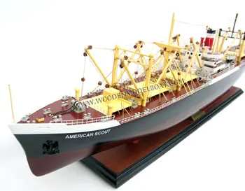 SS AMERICAN SCOUT C2 - American States Line C-2 Cargo Ship - WOODEN MODEL BOAT