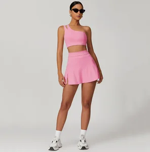 New Arrival Golf Wear Women Outdoor Sports Sets Custom logo Two Piece Woman Fitness Tennis Skirt Sets