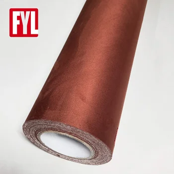 Brown Color Self adhesive soft micro suede fabric interior vinyl wrap