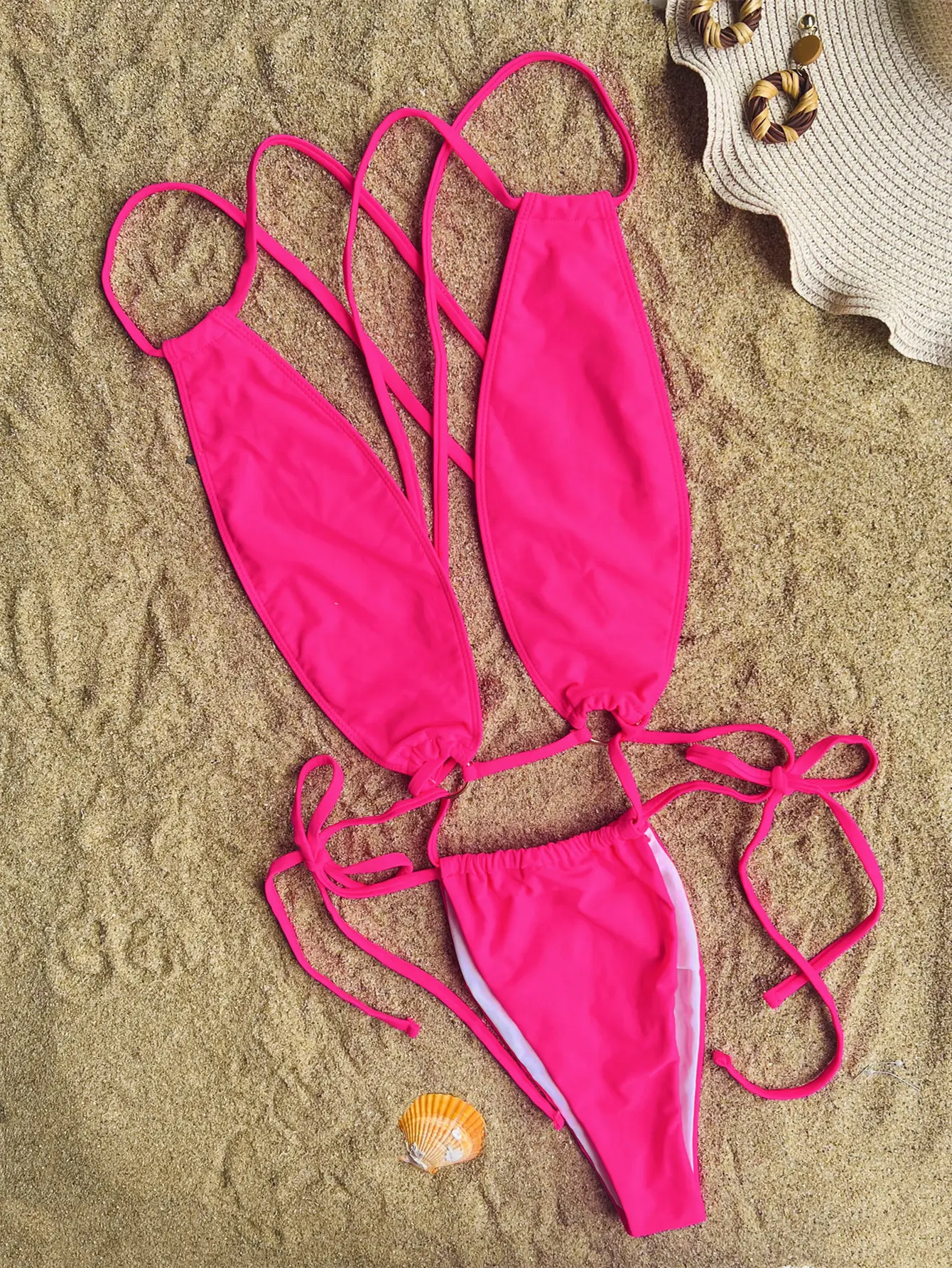 Extreme Sexy Micro Thong Bikini Swimwear Lace up High Cut One Piece ...