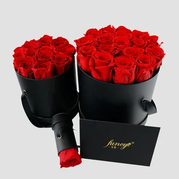Flowers Boxes 2020 Wholesale Eternal Forever Preserved Rose Flower in Single Paper Gift Box