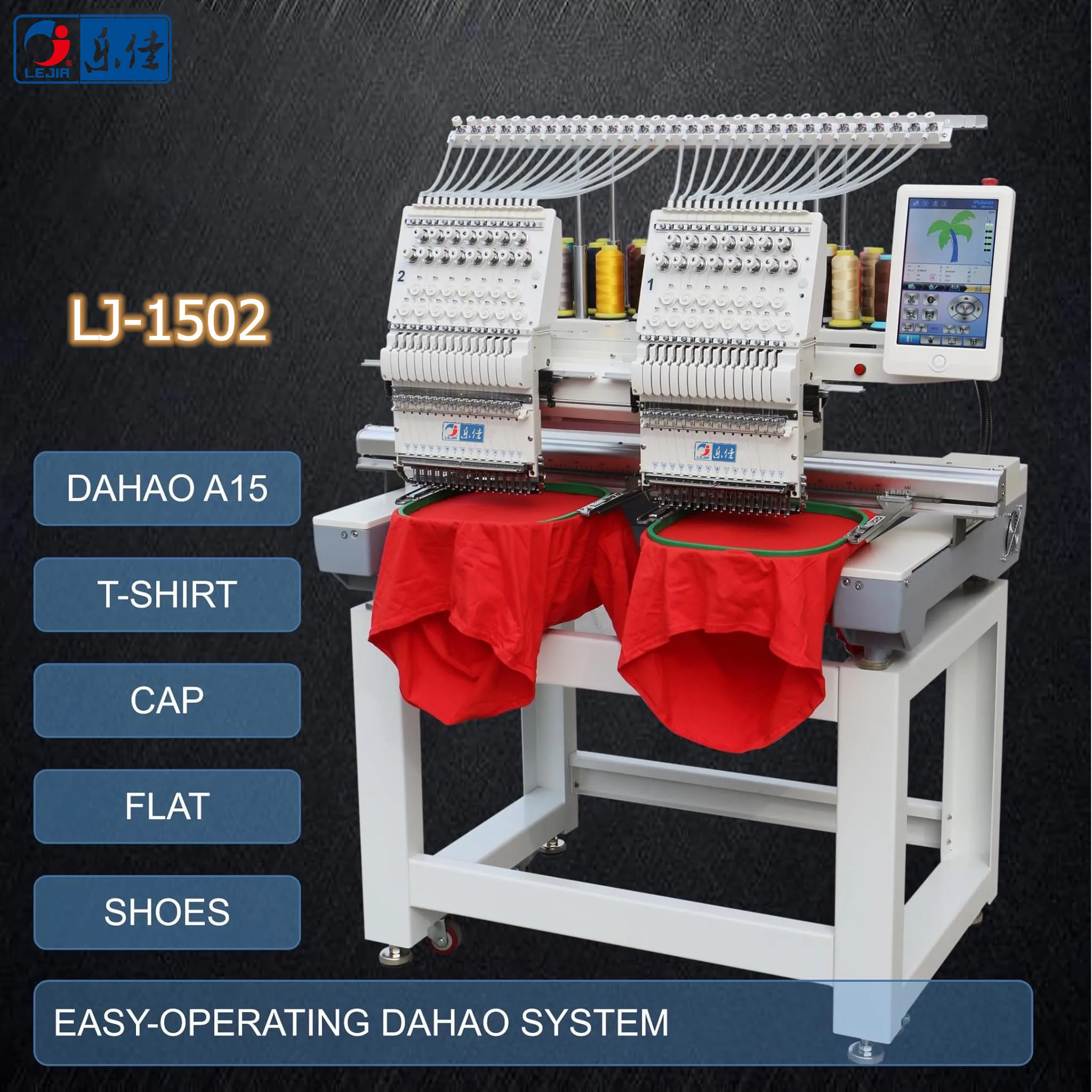 Computadorizada Cap T-shirt 12 LJ-1202 agulhas cabeça Da Máquina do  Bordado com Bordado Foto função