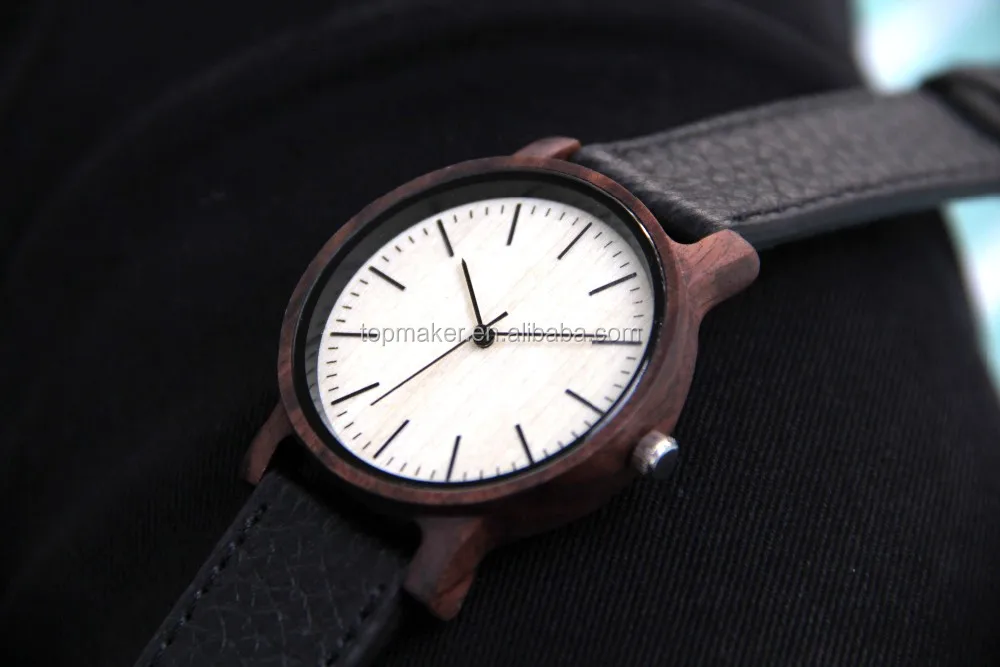 Minimal Leather Watch Wooden Watch