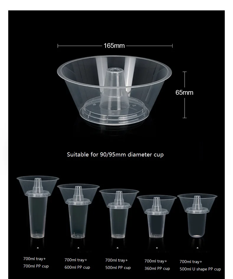 XYA Disposable Take-out Fried Chicken Fruit Salad Snack Tray with Lid And Drinking Milk Tea Cup Plastic PP Cup with Straw manufacture