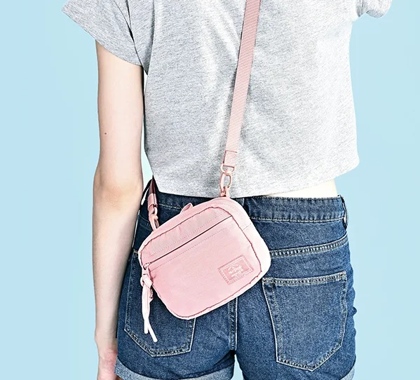 Wholesale Mini crossbody bag for girls pink fabric phone pocket