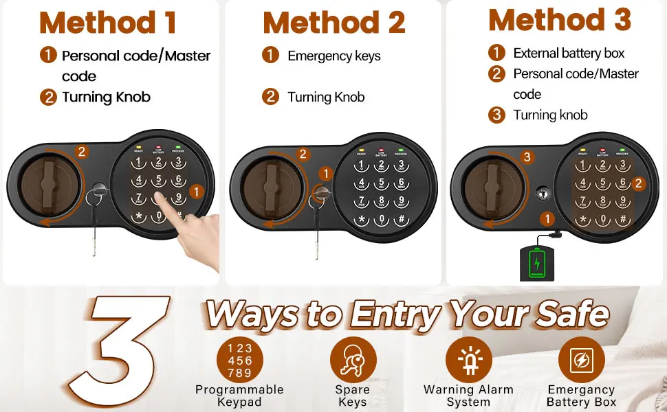 CEQSAFE Home Digital In-Floor Safe Hidden Wall Safe Box Top Opening Drawer Safe details