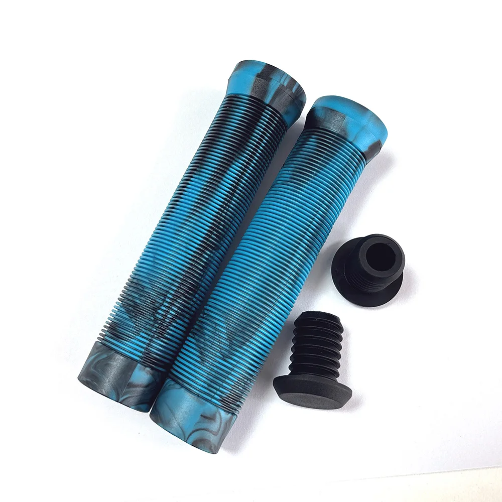 Paire De Poignées Vélo Soft Rubber Grip – Bleu – Caoutchouc, Neuves