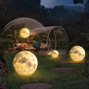 Modern IP65 LED Solar Moon Lamp for Garden Waterproof Fiberglass ROHS Certificate Small for Outdoor Lawn Landscape Atmosphere