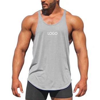 New Arrival Men's Custom Logo Tank Tops Quick Dry Breathable Stringer Athletic Vest for Running Training