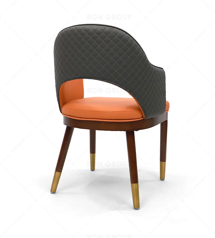 Contemporary Design White Wax Wood Dining Chairs with PU Leather Soft Pack Restaurant Hotel Use Living Room Bedroom Hall