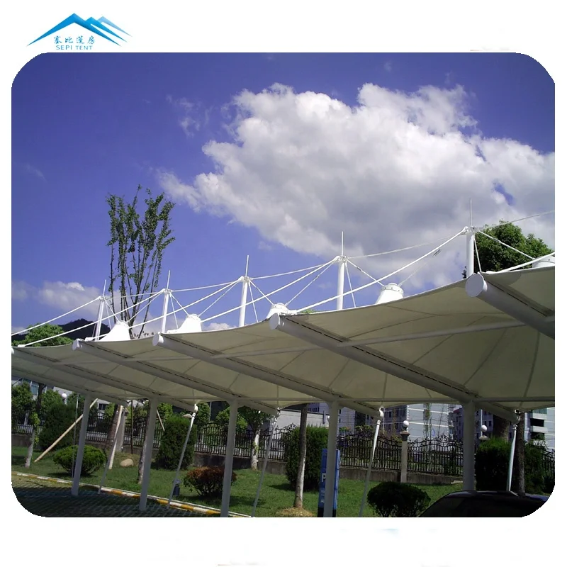 PVDF Tensile Membrane Structure Carport Shade Car Parking Shed Shelter