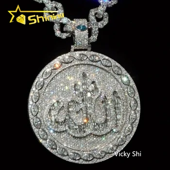 Rapper Iced Out Moissanite Hip Hop Jewelry Custom High Quality 925 Sterling Silver Fully VVS Moissanite Diamond Pendant