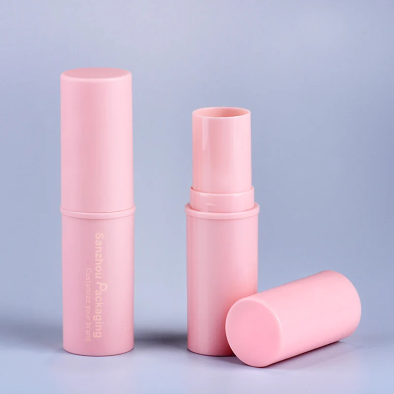 Customized 9g Push up Bottom Fill Pink Empty Concealer Tube Blush Stick Foundation Packaging