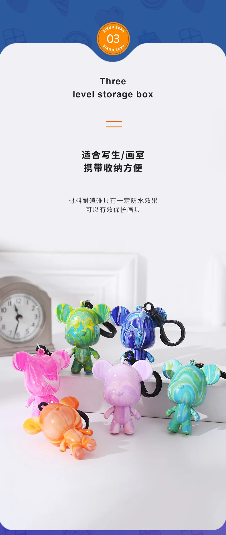Fluid Bear Keychain White Embryo Handmade Diy Material Package Homemade ...