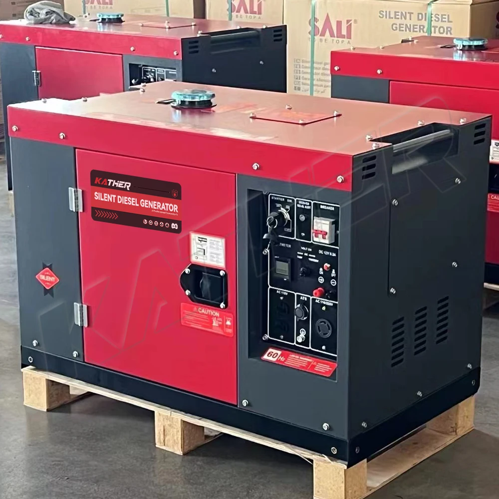 Tragbarer leistungsstarker Dieselgenerator 5 kW 8 kW 10 kW leiser Dieselgenerator Notstromgenerator Einphasig/Dreiphasig für den Heimgebrauch leise