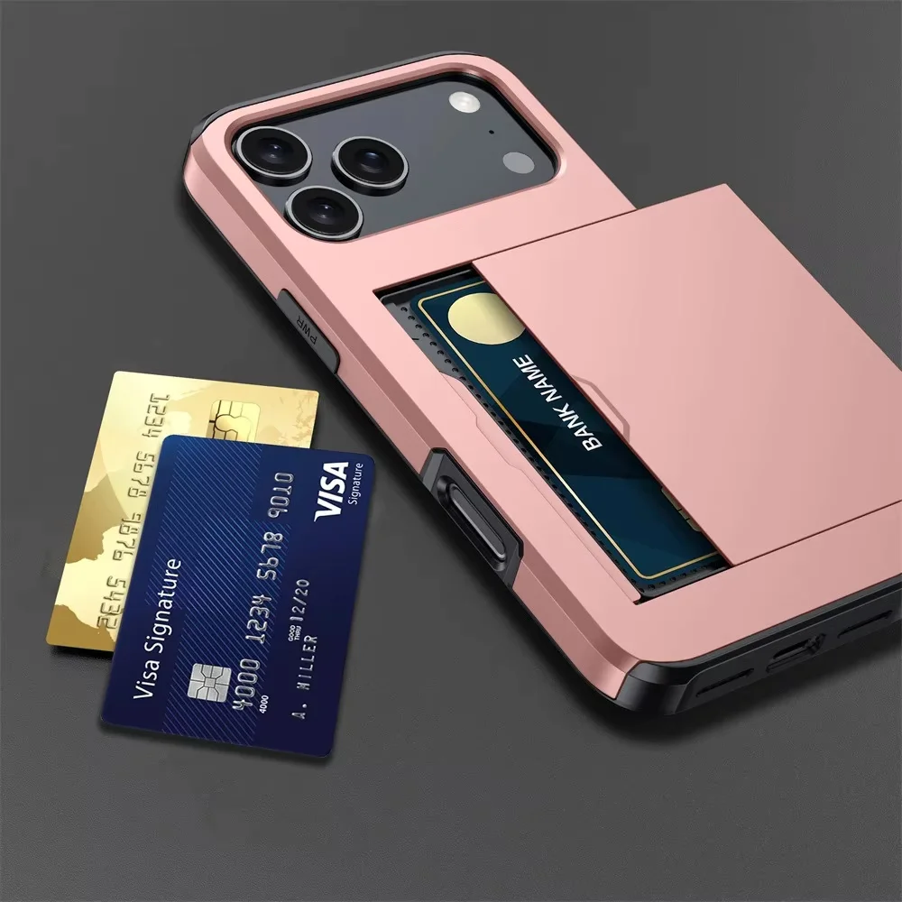 product rubber oil hard phone cases for iphone 17 series  tpupc slide card slot drop resistant shockproof case for iphone 17 max-10