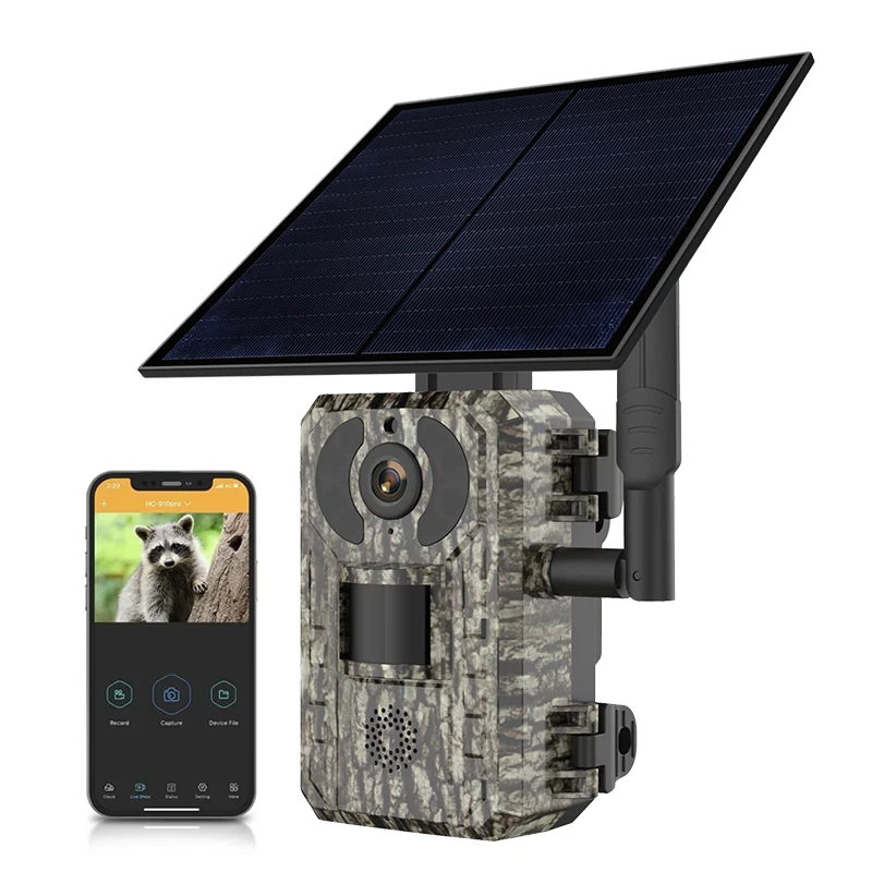 Solar Panel Hunting Trail Camera Infrared Live Video Wildlife Monitoring Forest Surveillance 4G Trial Camera for Deer Hunting