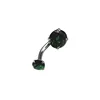 Titanium color + green round stone