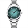 Black-to-green gradient steel strap