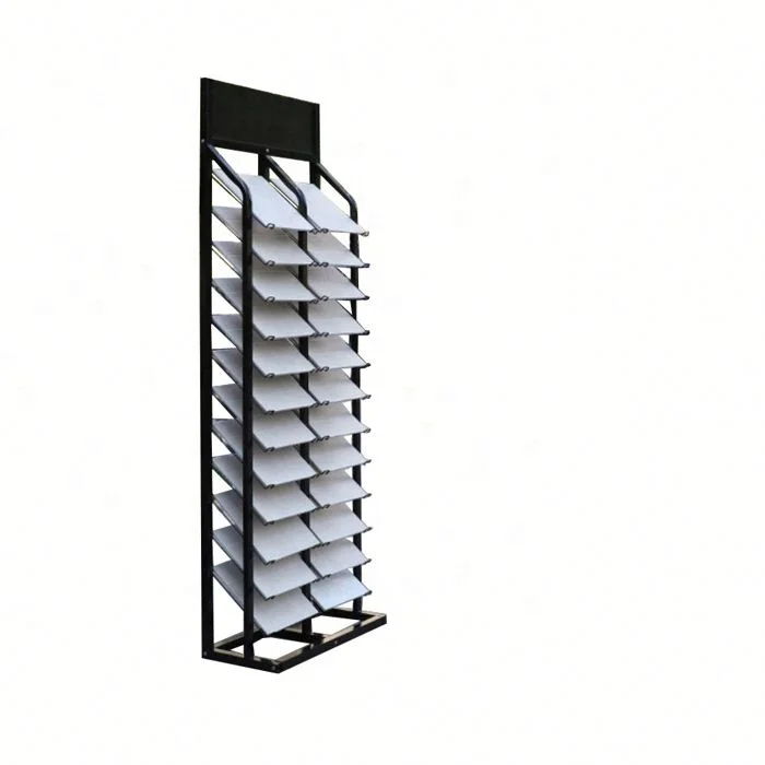 Ceramic Tile Display Stand Adjustable Metal Wood Display for Ceramic Wood Tiles Sleek and Functional