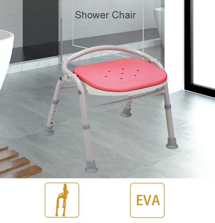 Disabled Aluminum Bathroom Bath Chair Folding Shower Seat Height