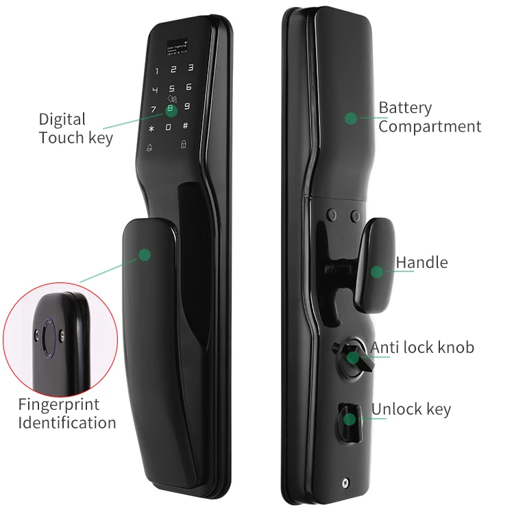 Tuya Door Lock Wifi App Fingerprint Fully Automatic Intelligent Keyless Security Entry Smart Lock