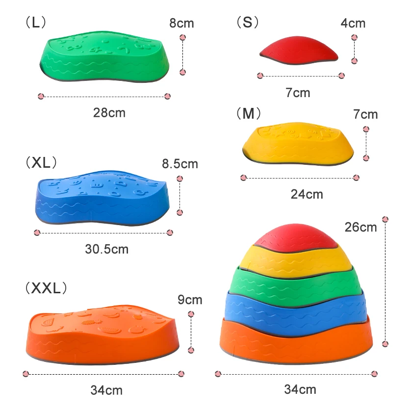 5Pcs Non-Slip Plastic Balance Stepping Stones for Kids,Toddler Indoor Step Stones Sensory Training Toys,Kids Stepping Stones