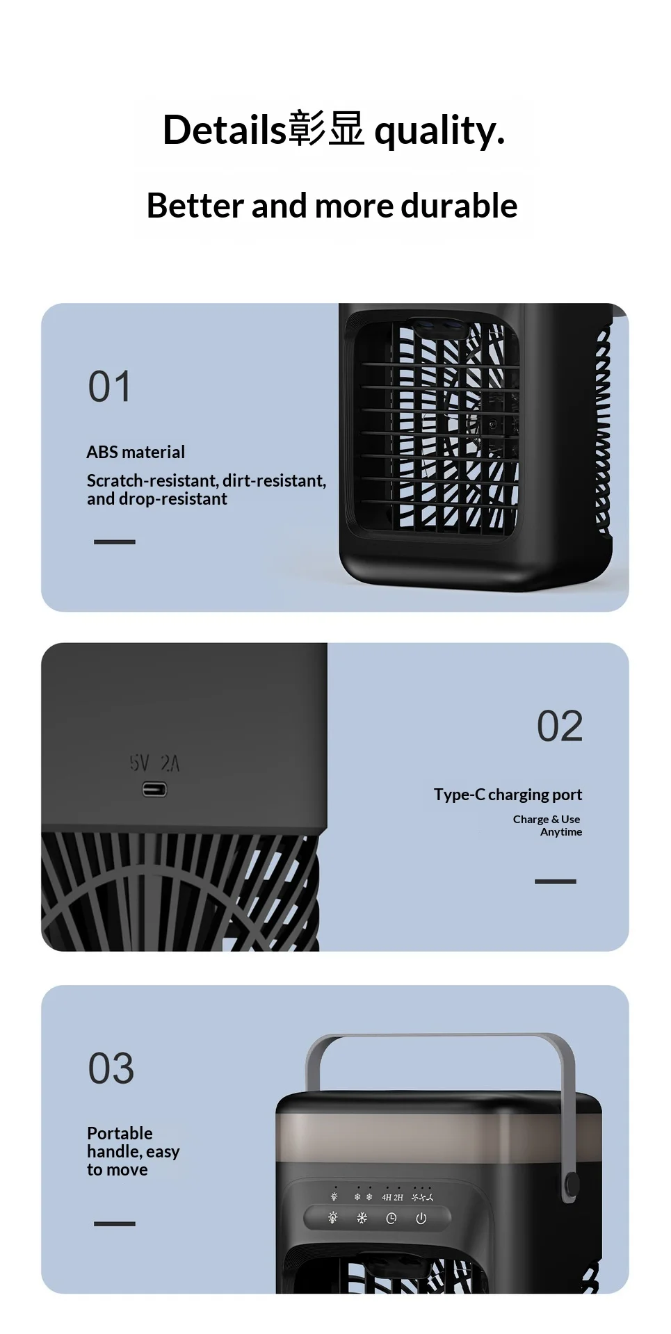 Portable Evaporative Air Cooler Usb Desktop Mist Fan Personal_voghion.com